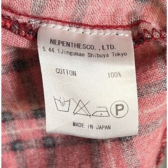 Needles Rebuild Japan Men's M Ribbon Flannel Shirt Red/Multi Vintage Nepenthes - Picture 4 of 5